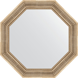 BY 3816 Зеркало в багетной раме - серебряный акведук 93 mm EVOFORM Octagon