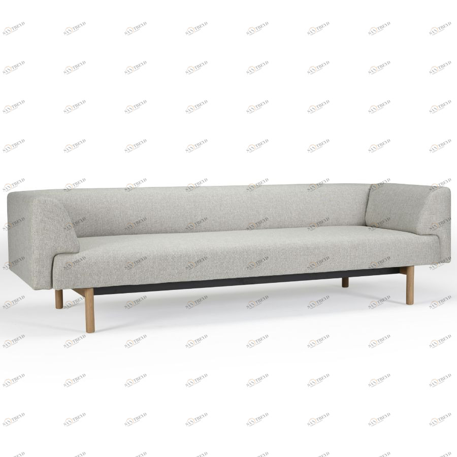 Диван-софа трехместный с мягкими подлокотниками Ebeltoft, лакированный дуб, темно-песочный Kragelund 21003202244