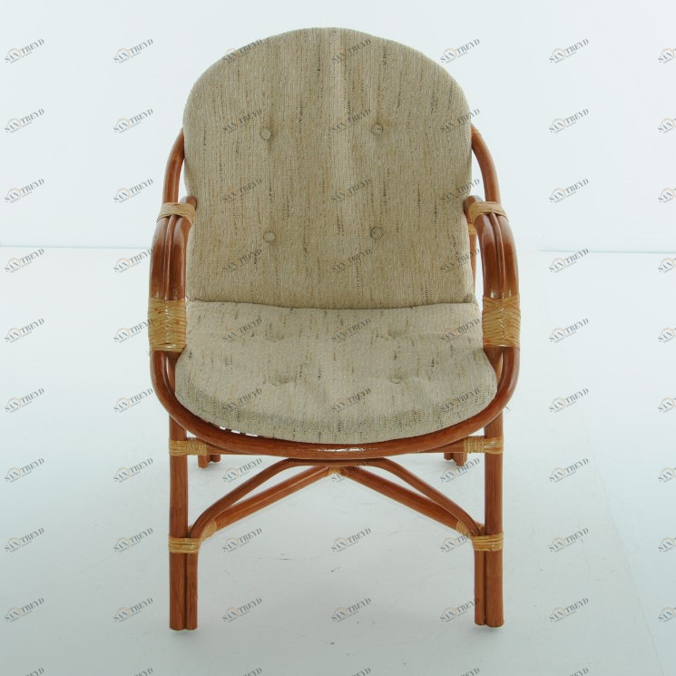 Кресло с подушкой коричневое из ротанга "Коньяк" 02/04В VINOTTI  00-3885196 Коричневый 