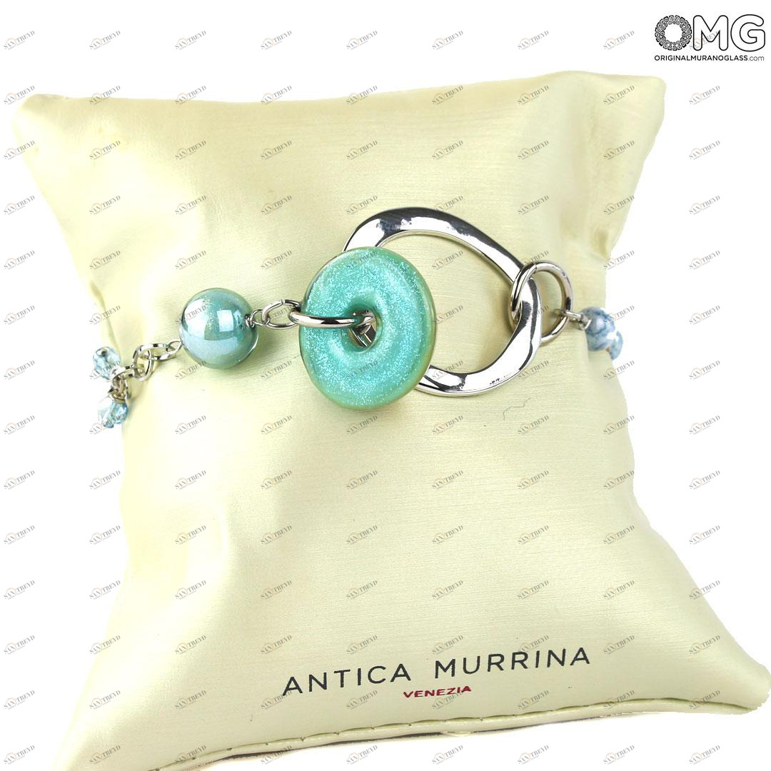 3813 ORIGINALMURANOGLASS Браслет Нинфея - Коллекция Antica Murrina - муранское стекло Original Murano Glass OMG 19 см 