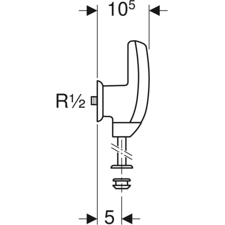 GEBERIT 115.805.46.1 Система электронного управления смывом писсуара Geberit, питание от батарей, подвод воды сзади  - Вид №3