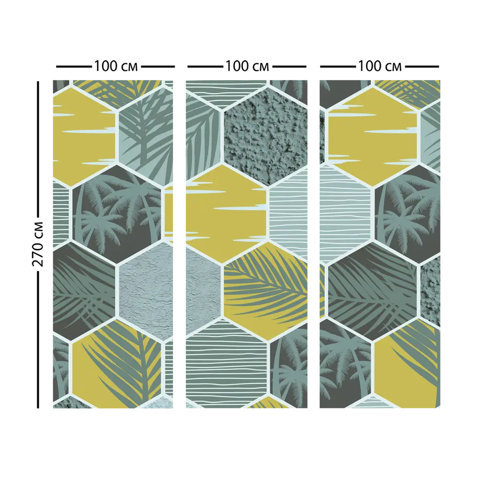 Фотообои «‎Тропическая мозаика»‎ 3D флизелиновые 300x270 см L13-118 FBRUSH 3D FLIZART STLM-2065108 - Вид №3