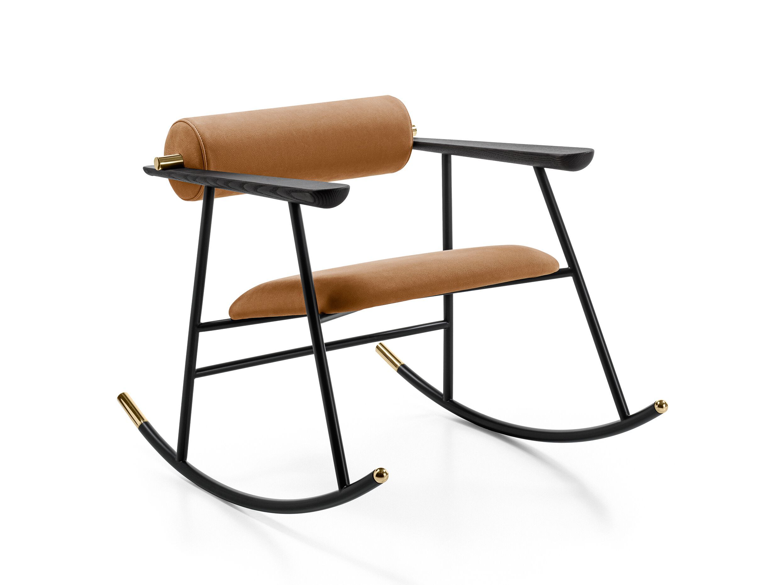 Кресло-качалка с кожаной обивкой Gallotti&Radice LOULOU ROCK ARCH-00053893 - Вид №1