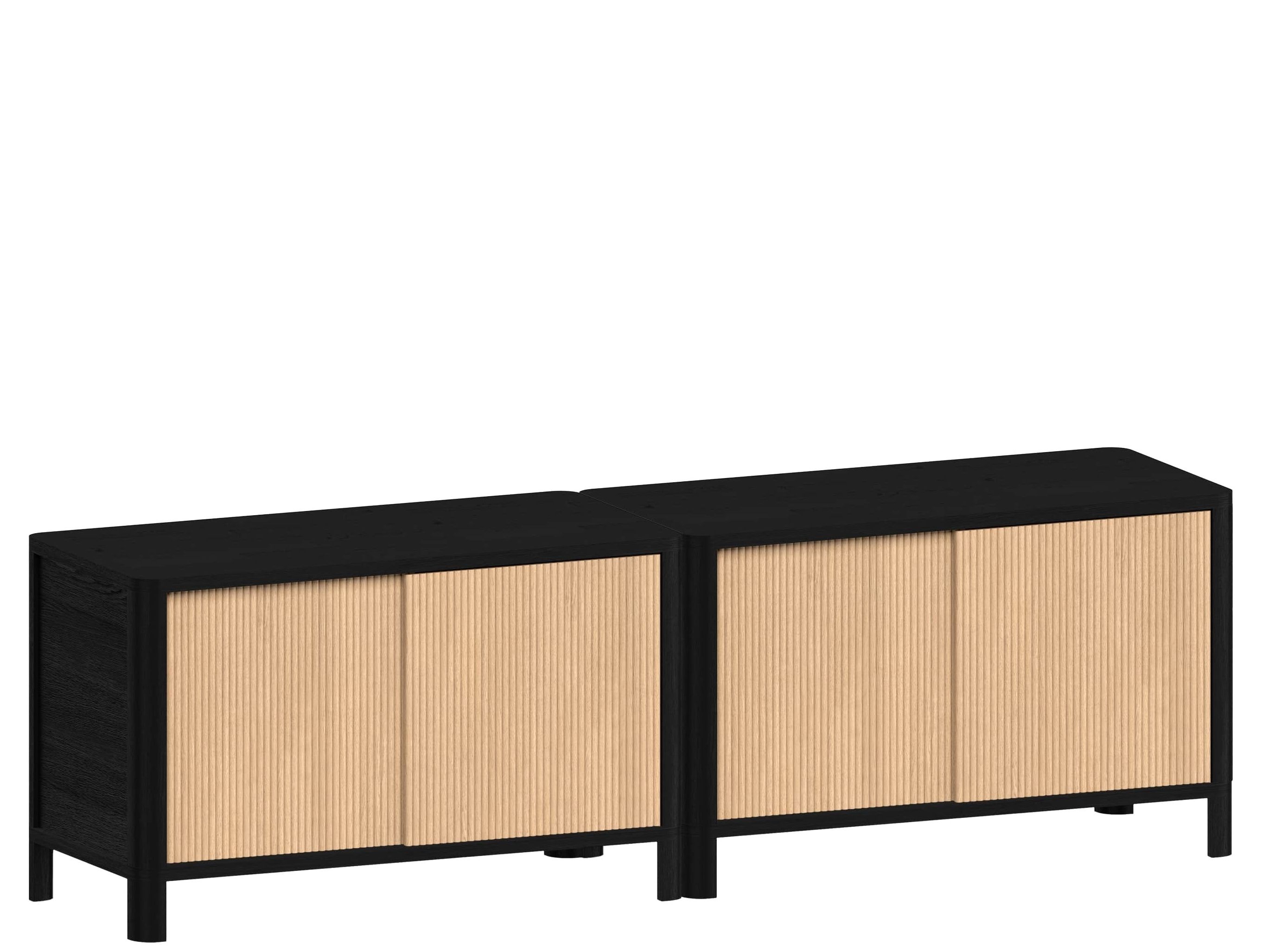 Секционный шкаф для телевизора из массива дерева с раздвижными дверями Woodendot Cloe ARCH-00009665