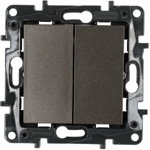Переключатель двухклавишный - Legrand Structura - 10A 250В безвинтовые зажимы - магнезиум 82064653 STLM-2109955
