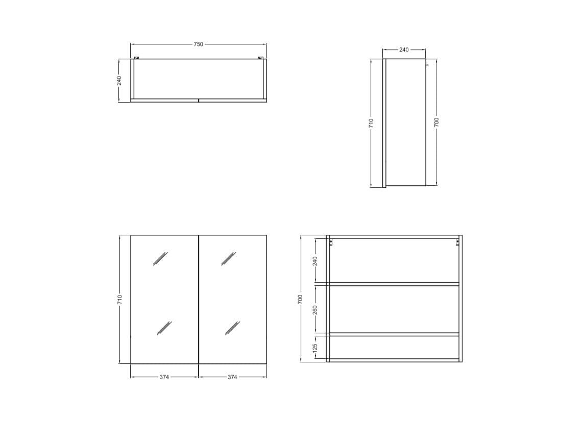 Подвесной шкаф для белья из ДСП с зеркалом COLAVENE Complementi Lavanderia ARCH-00146687 - Вид №5