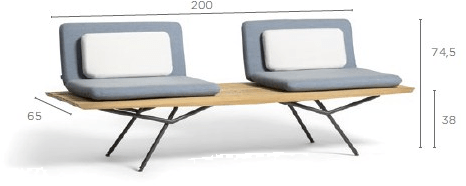 MANUTTI Скамья из ироко со спинкой San sun-id-1488797 - Вид №5