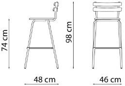 Vermobil Барный стул из металла со спинкой Grace Gr150 - Вид №8