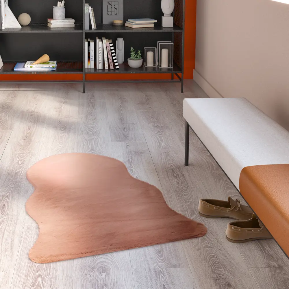 INSPIRE BIANCA — Искусственная шкура розовая 60×90 см для уютного интерьера 83235381