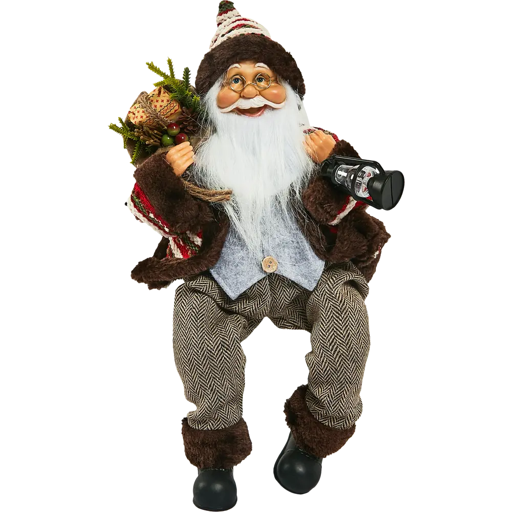 87547272 Фигура декоративная Санта в коричневом 45см STLM-1334414 Santreyd Christmas - Вид №1