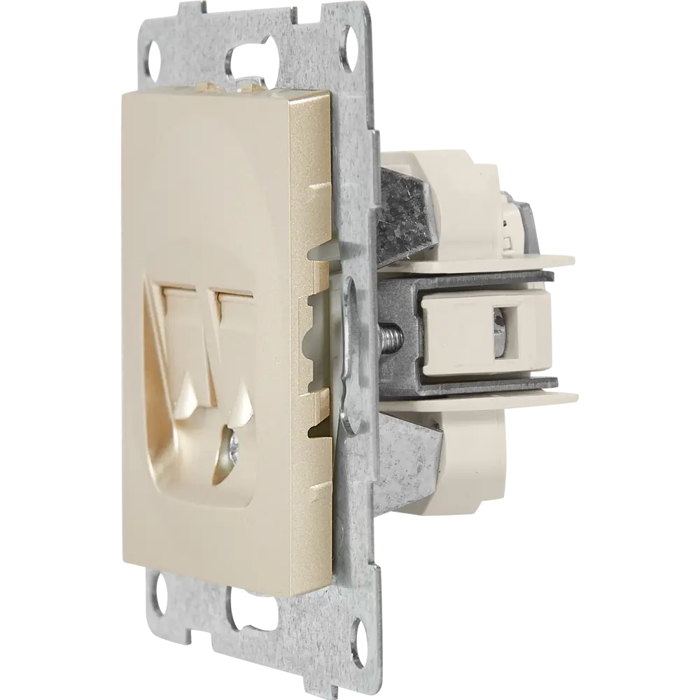 Компьютерная розетка GUSI Electric встраиваемая RJ45 цвет шампань 83864440 Ugra STLM-0045220 - Вид №4