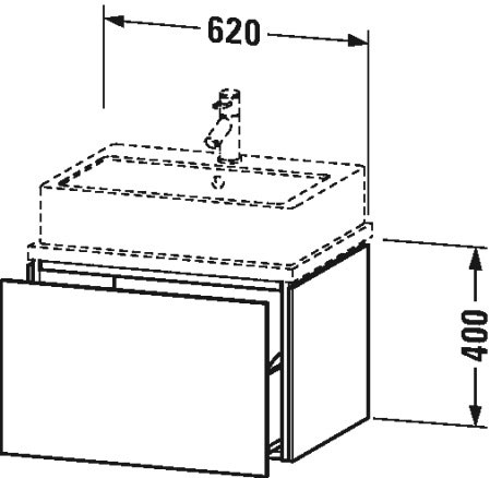LC580008080 Тумбочка для компактной консоли L-Cube #LC5800 620 x 477 мм Graphit Super Matt Duravit - Вид №1
