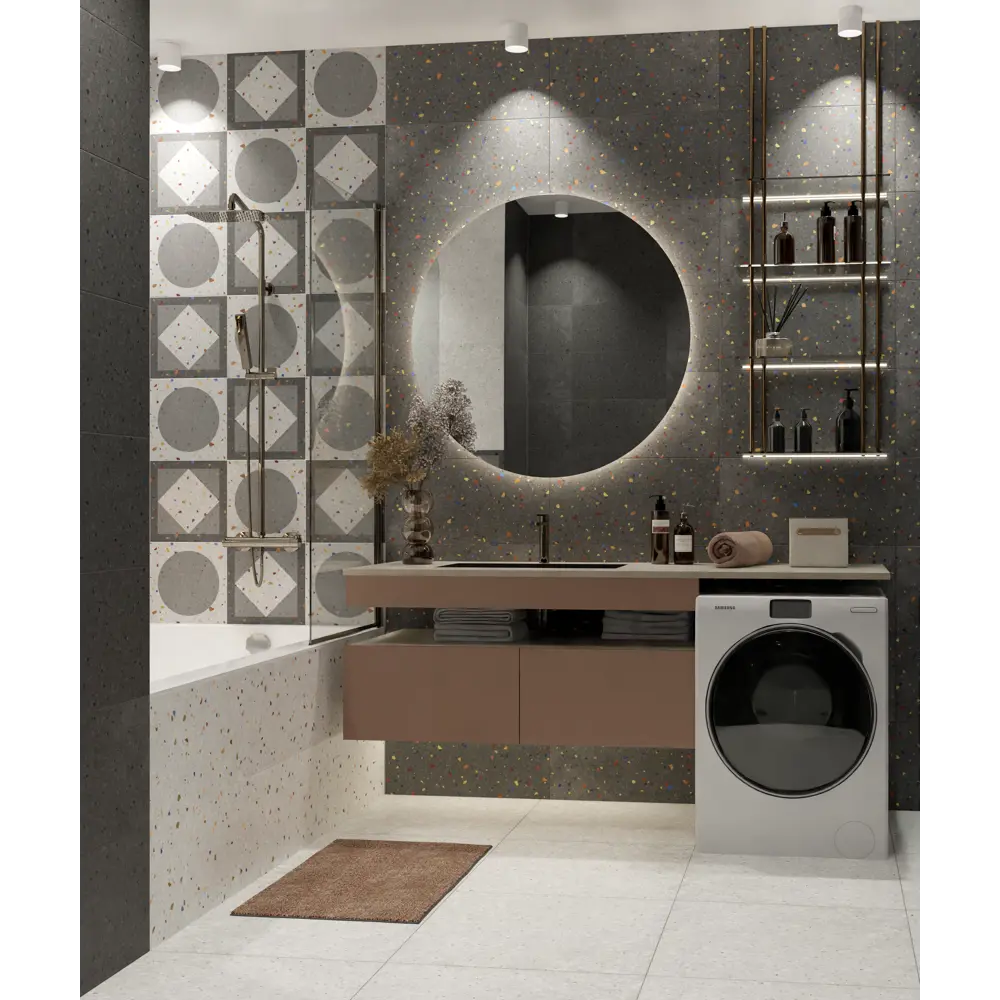 Керамин Салерно 5М: настенная плитка графит для современного интерьера 89398682 STLM-1576684 - Вид №5