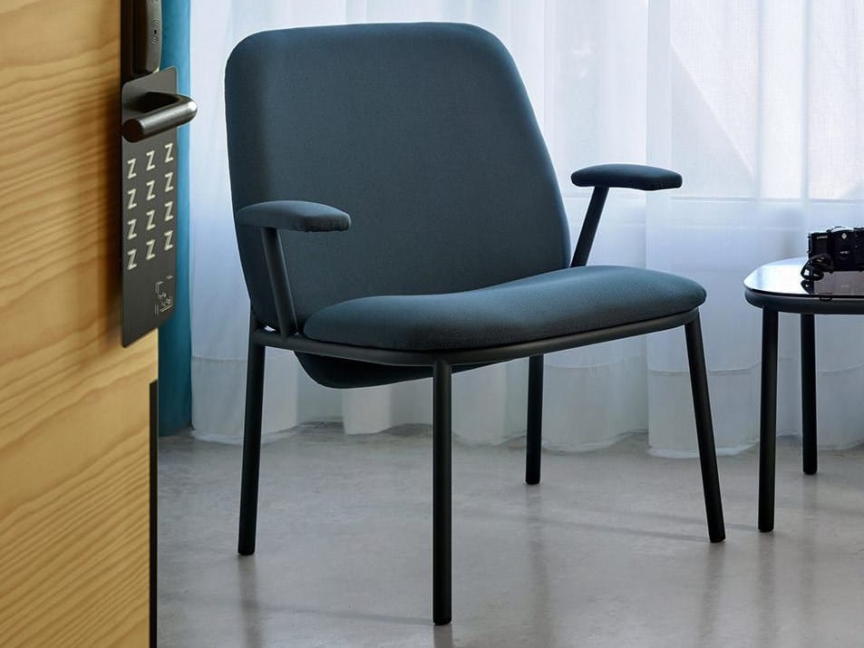 Мягкий тканевый стул с подлокотниками ONDARRETA шерсть ARCH-00049165 - Вид №5