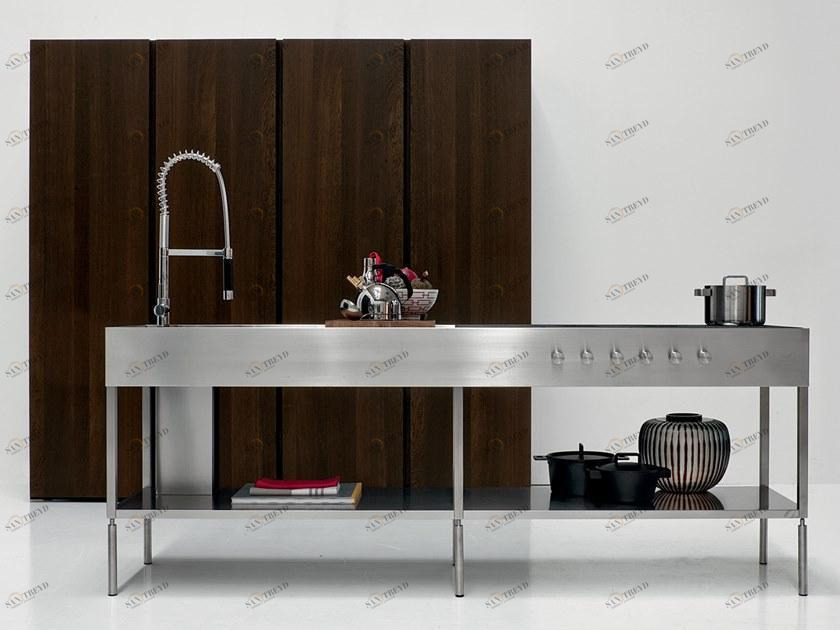 Elmar Отдельностоящий кухонный модуль из стали с полками Slim sun-id-1380430