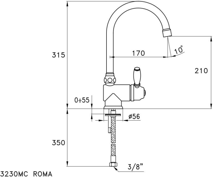 RUBINETTERIE STELLA Смеситель для кухни Chrome Roma sun-id-1471280 - Вид №2