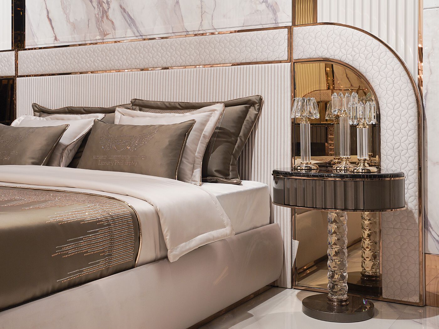 Двуспальная кровать с мягким изголовьем Zebrano Velovis ARCH-00093629 - Вид №5