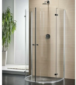 Duka Полукруглая душевая кабина из хрусталя с распашной дверцей Vertica - con soli profili verticali Gfpmr