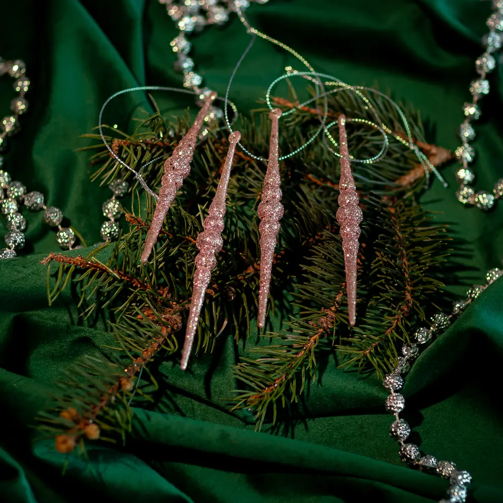 89377720 Новогоднее украшение Сосульки 623 розовый 4 шт. STLM-1390823 Santreyd 