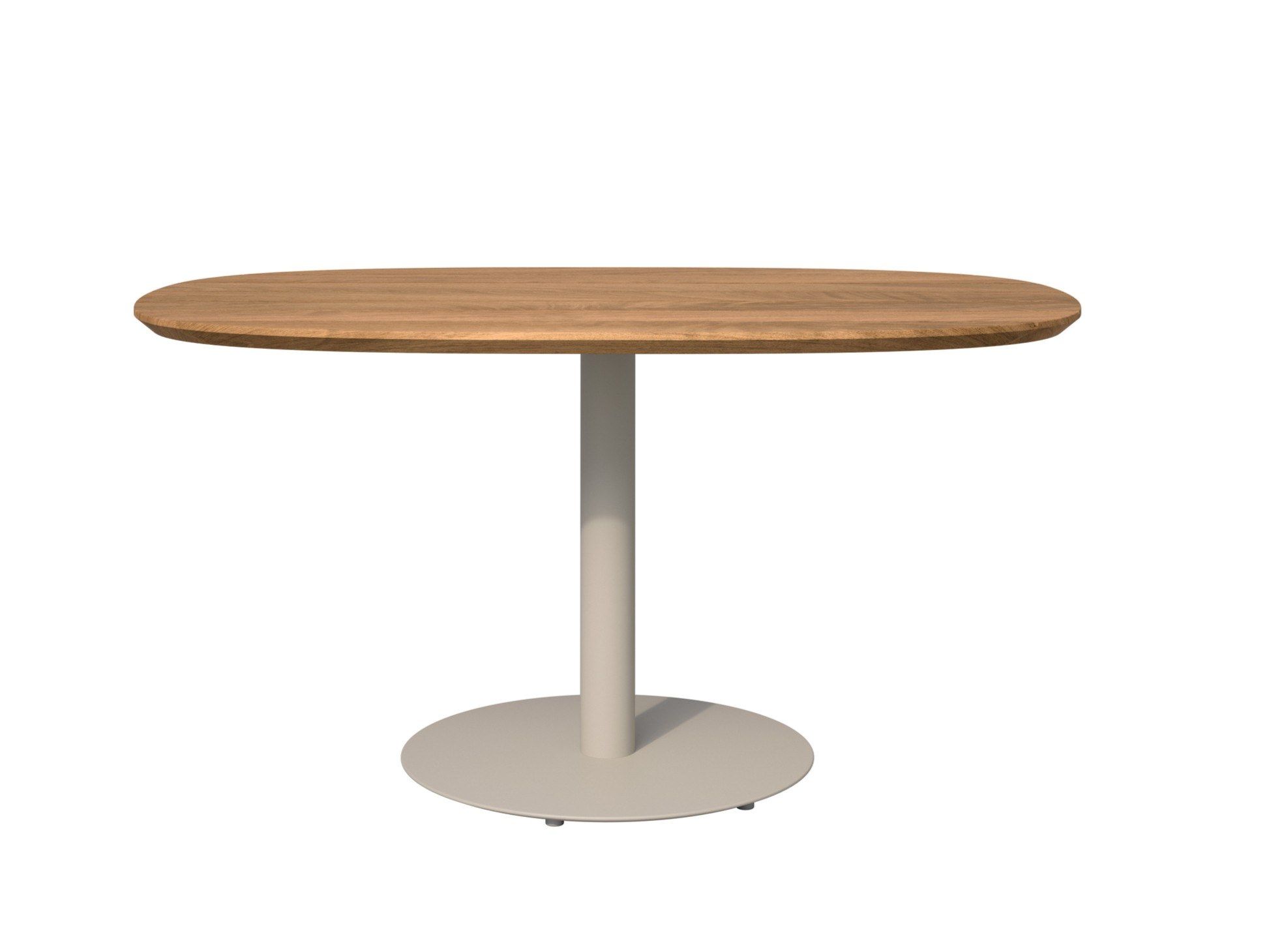 Овальный стол со стальным основанием и тиковым верхом TRIBÙ Т-образный стол ARCH-00075253 - Вид №1