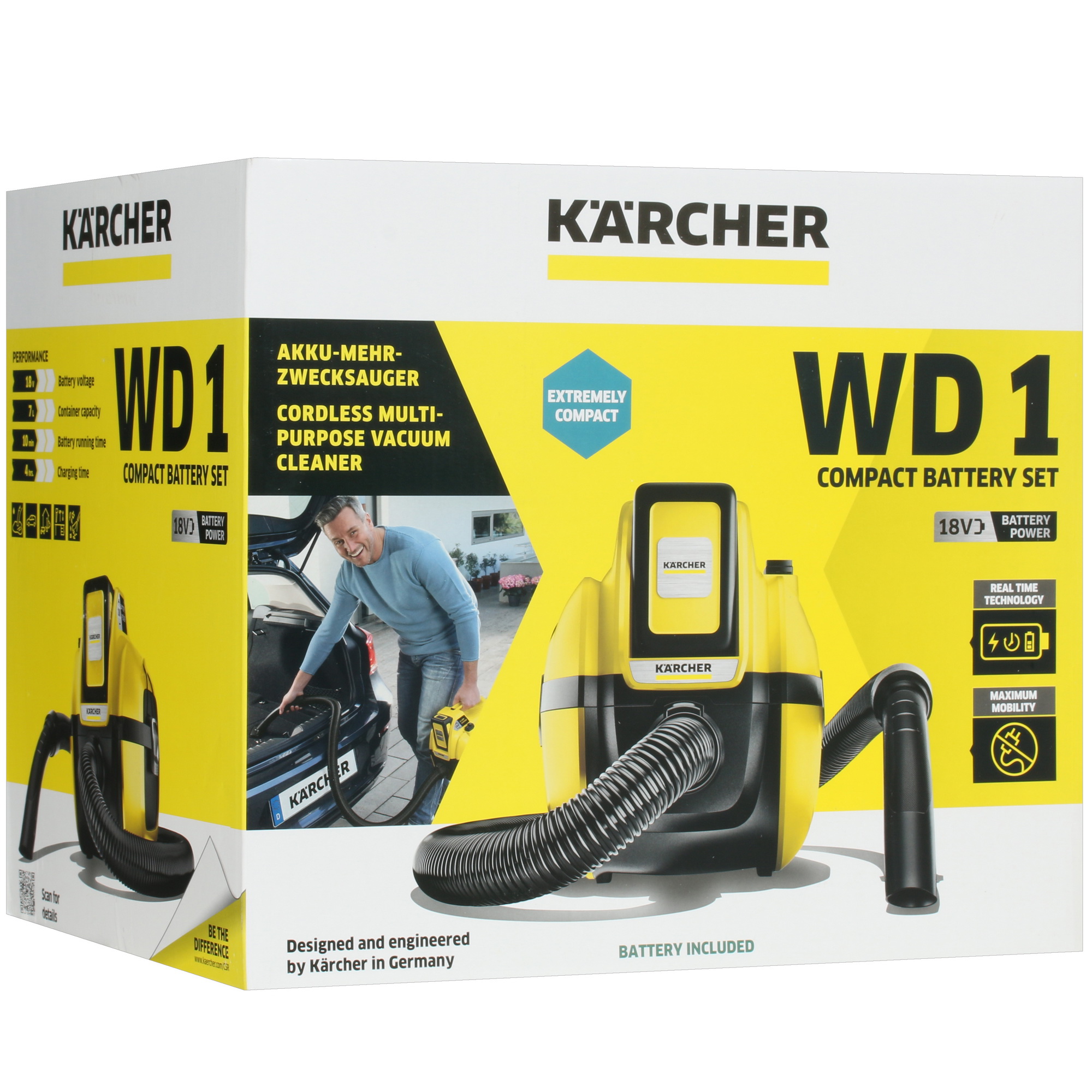 Хозяйственный пылесос аккумуляторный Karcher WD 1 Compact Battery Set 8172023 STDN-0084391 - Вид №12