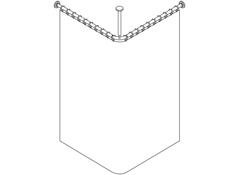 801.34.1462 Карниз с потолочным подвесом и занавеской для душа HEWI Serie 477/801  - Вид №4