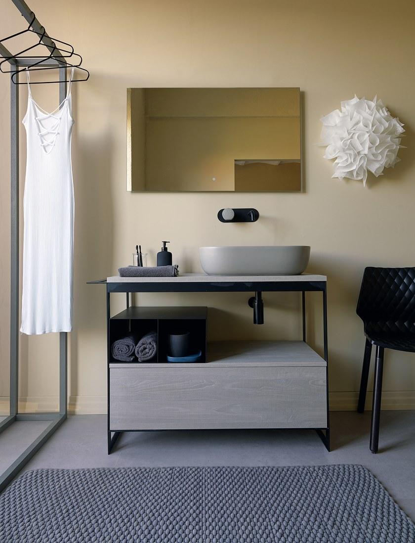 Scarabeo Ceramiche Тумба под умывальник из металла с вешалкой для полотенец Solid sun-id-1377566 - Вид №13