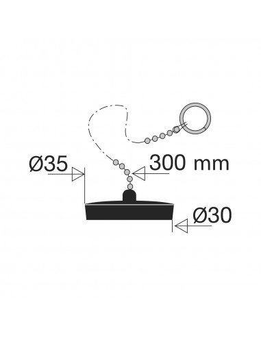 028000 005 01  Стопор цепи черный с разрезным кольцом, длина 300 мм, диаметр 30/35 мм Valentin Чернить  - Вид №2