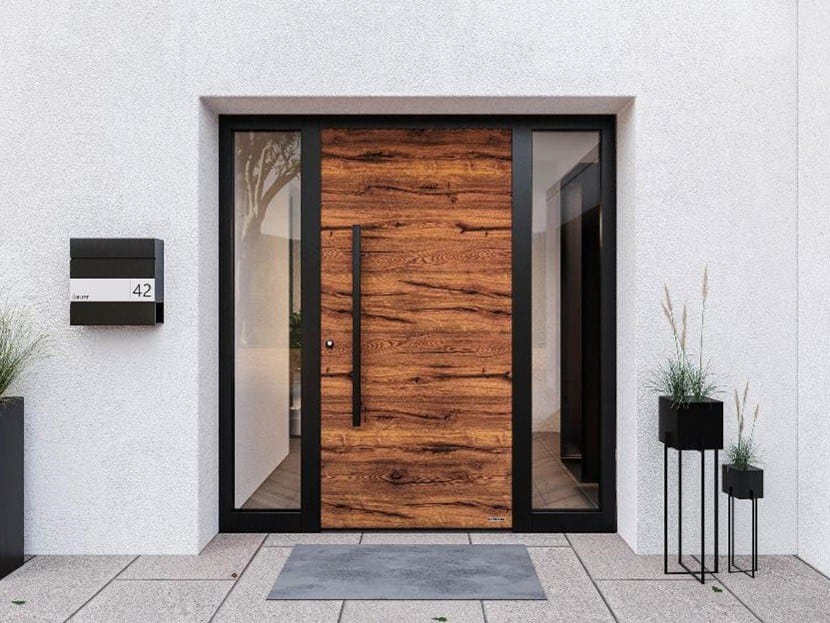 Теплоизоляционная входная дверь со стеклянными панелями HÖRMANN ITALIA Thermosafe ARCH-00087717