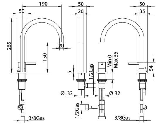 750720PN02LW Смеситель Bandini Ice Cube Santreyd - Вид №1