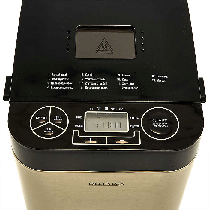 9050493 Хлебопечь DELTA LUX DL-8008В золотистый STDN-0139454 - Вид №2