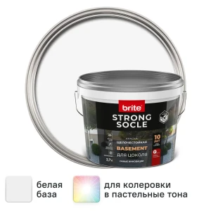 Краска для цоколя Brite Strong Socle матовая цвет белый база А 2.7 л