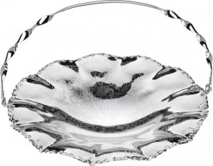 10611717 Queen Anne Сухарница "Корзинка" с ручкой Queen Anne 23см, сталь, посеребрение (волнистый борт) Сталь нержавеющая с посеребрением