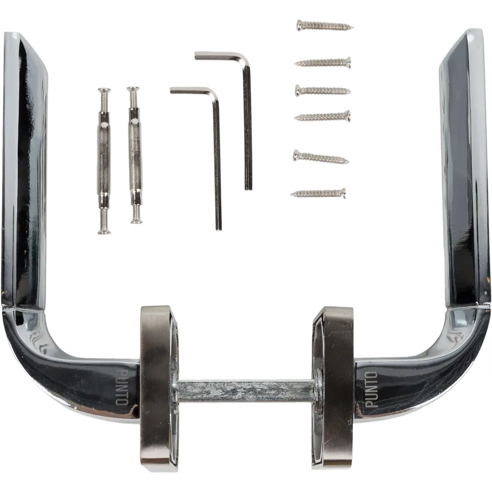 Ручка дверная на розетке ORION QR/HD SN/CP-3, цвет матовый никель/хром PUNTO STLM-2058140 - Вид №1