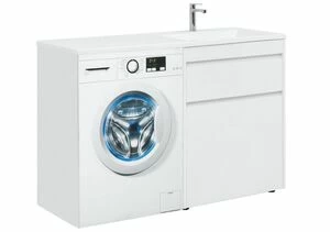 Тумба с раковиной Aquanet Токио 130 R белый (напольная, 1 ящик)