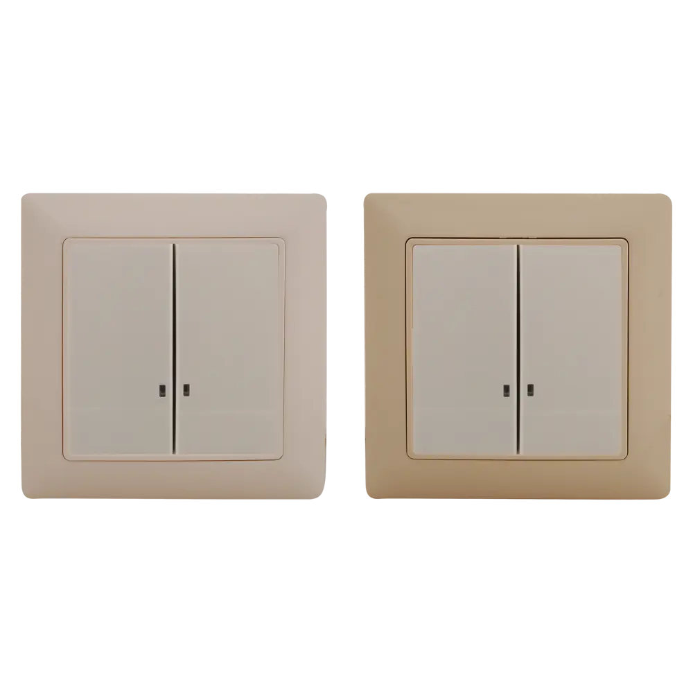 Выключатель встраиваемый ABB Basic 55 2 клавиши с подсветкой, цвет белый Basic55 STLM-2081416 - Вид №1