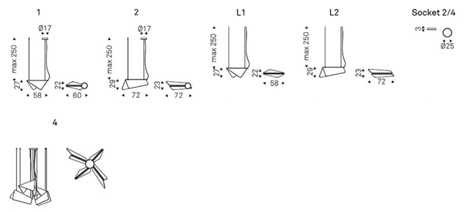 Стеклянный подвесной светильник Cattelan italia VELAR ARCH-00109652 - Вид №2