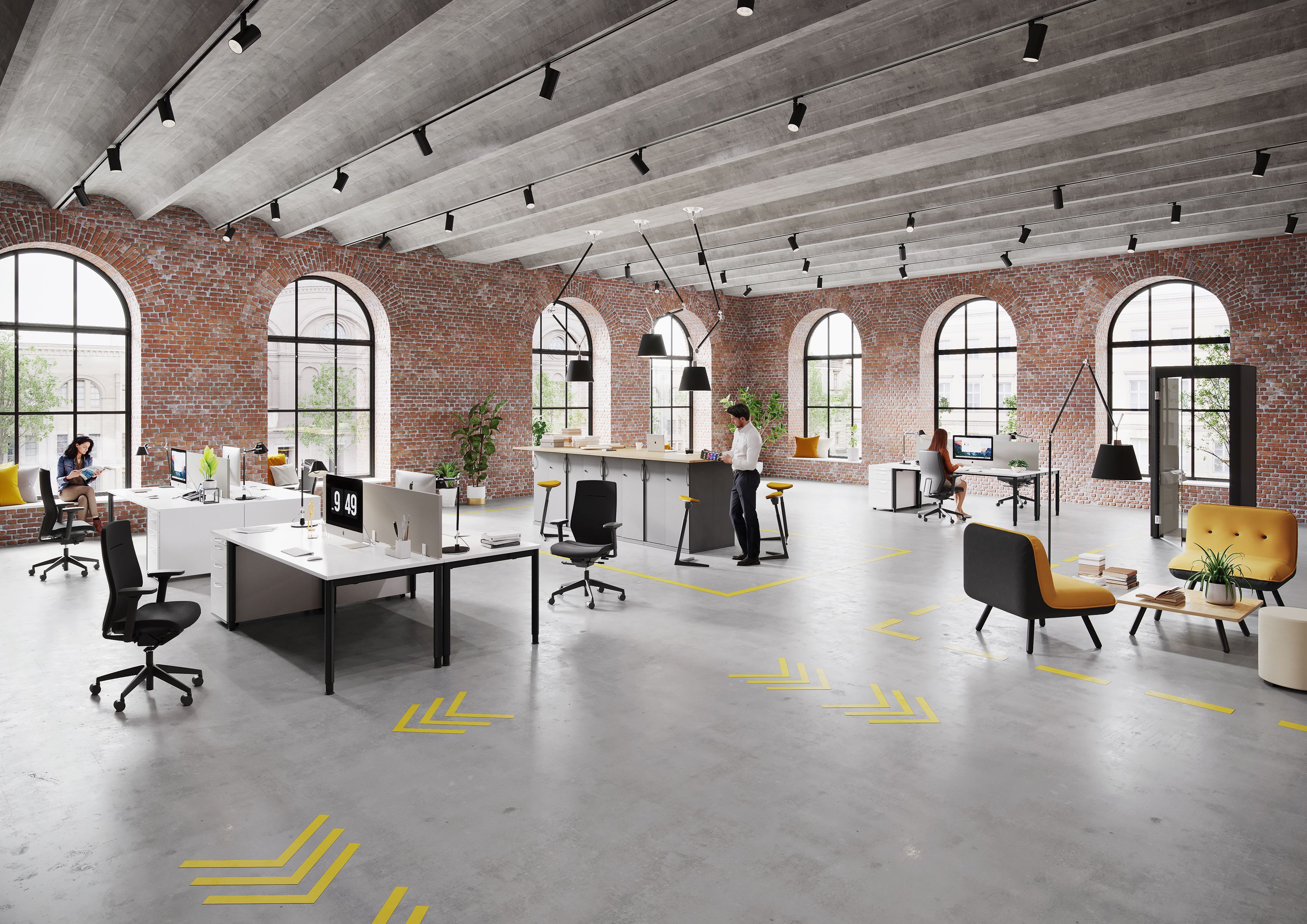 5-спицевое тканевое вращающееся офисное кресло с подголовником König Neurath JET II ARCH-00031937 - Вид №5