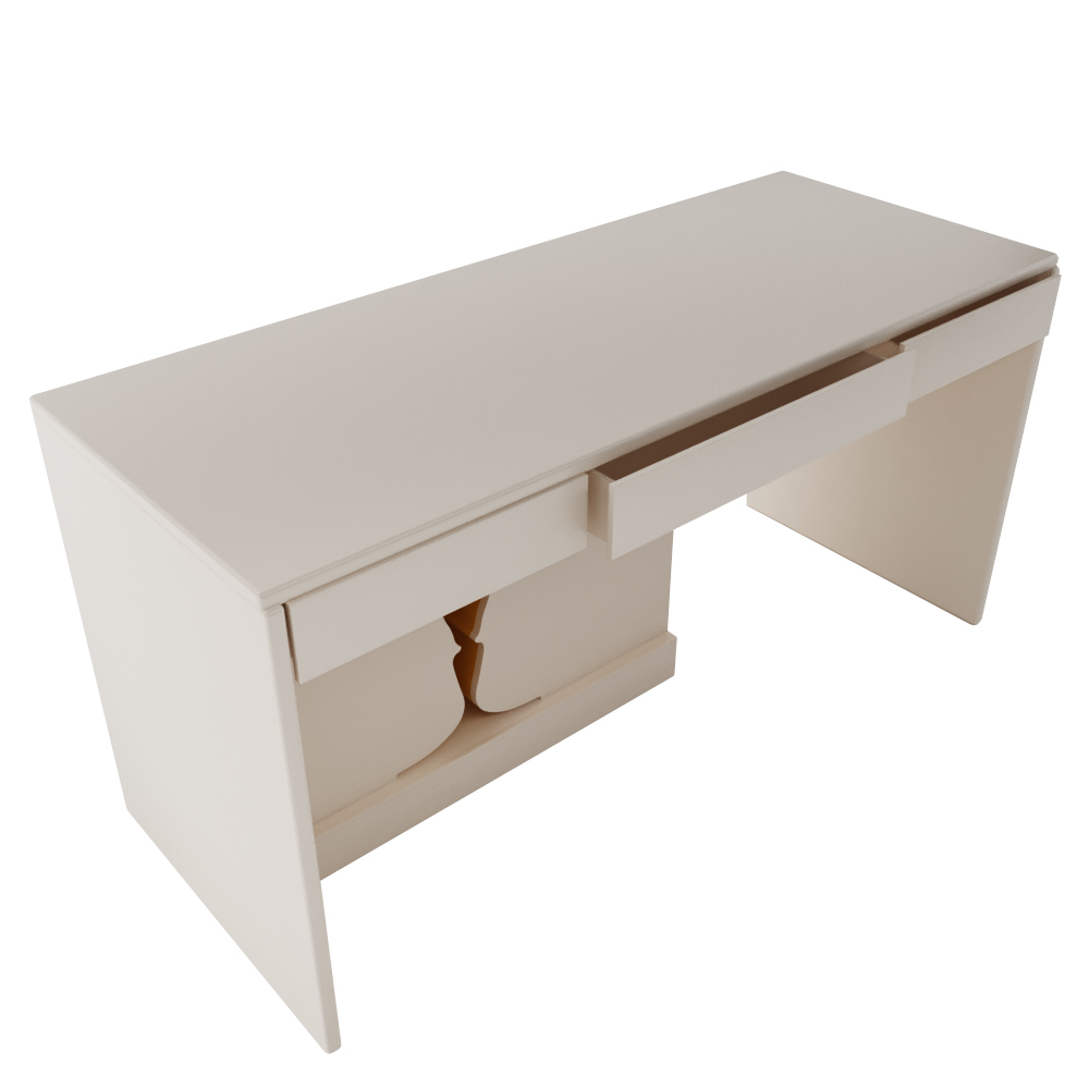 Письменный стол белый с желтым декором "Лампа" от Odingeniy ODINGENIY  178410 Белый  - Вид №1