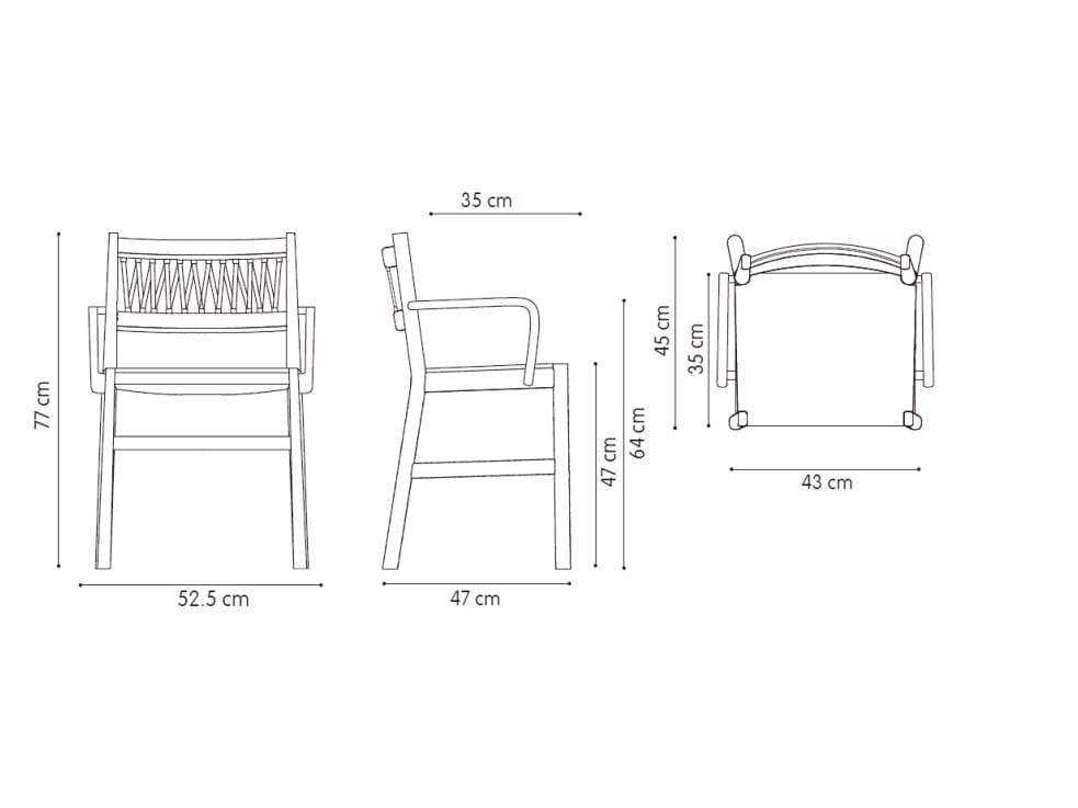 Стул из бука с подлокотниками со встроенной подушкой TrabA' ARCH-00047023 - Вид №3