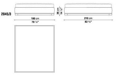 Maxalto Двуспальная кровать из ткани с мягким изголовьем Bauci sun-id-1489264 - Вид №2