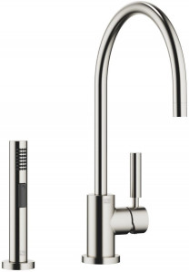 33826888-06_1_27721970-06_1 Смеситель однорычажный с душевым гарнитуром для ополаскивания - платина матовая Dornbracht Tara Classic