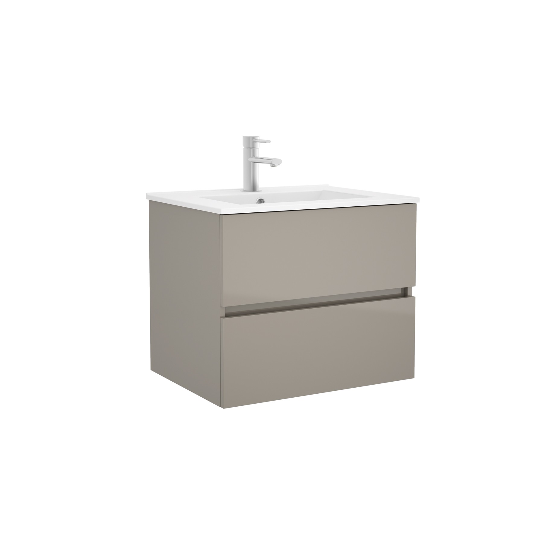 23322 SALGAR Мебель для умывальника FUSSION LINE 700 2 ящика GLOSS TAUPE 697 x 540 x 450 мм Глянцево-серо-коричневый - Вид №1