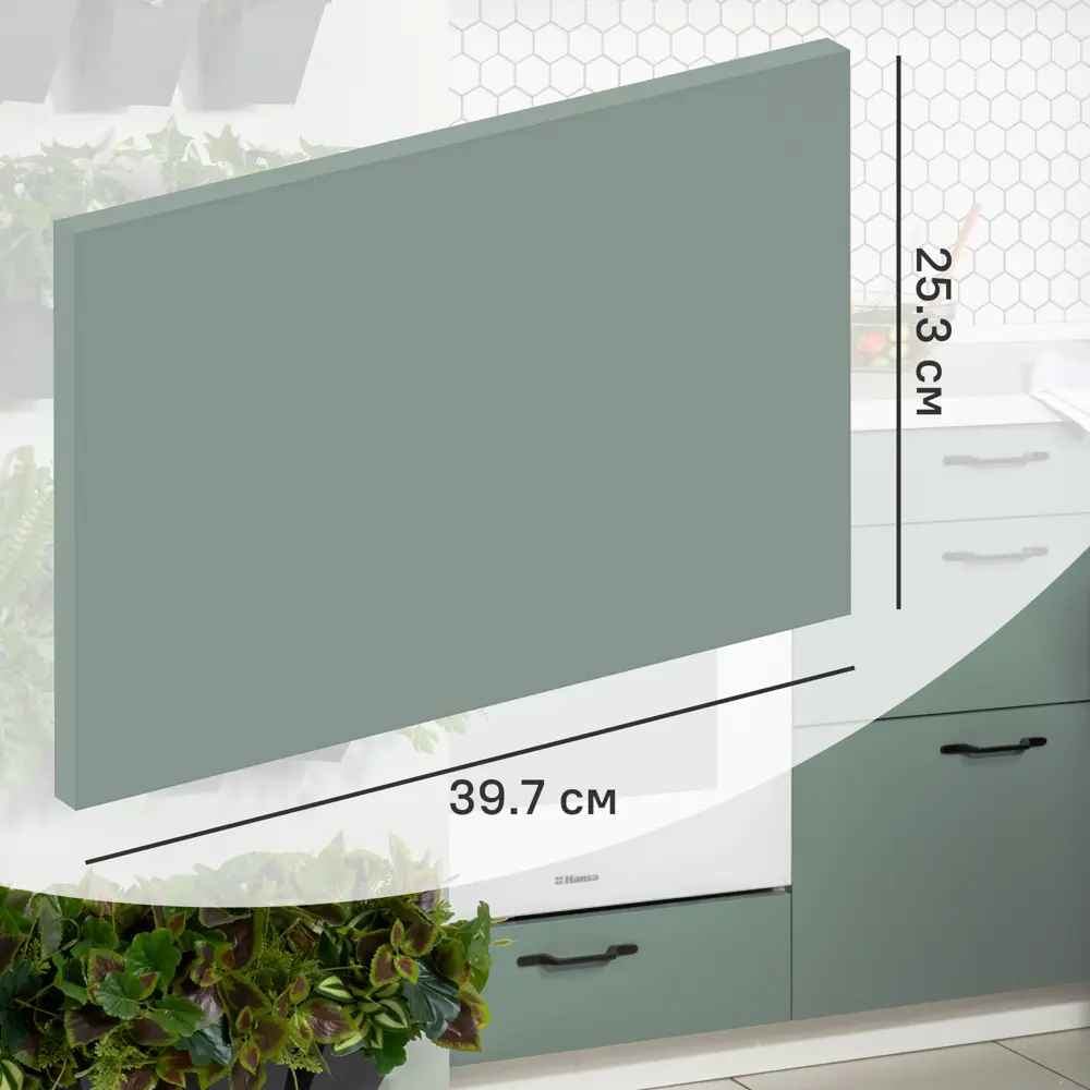 Фасад кухонный DELINIA ID София грин 39.7×25.3 см - матовый зеленый 85183195 STLM-0059574