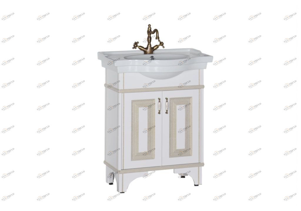 Тумба под раковину Aquanet Валенса 70 белый краколет/золото sun-id-271675
