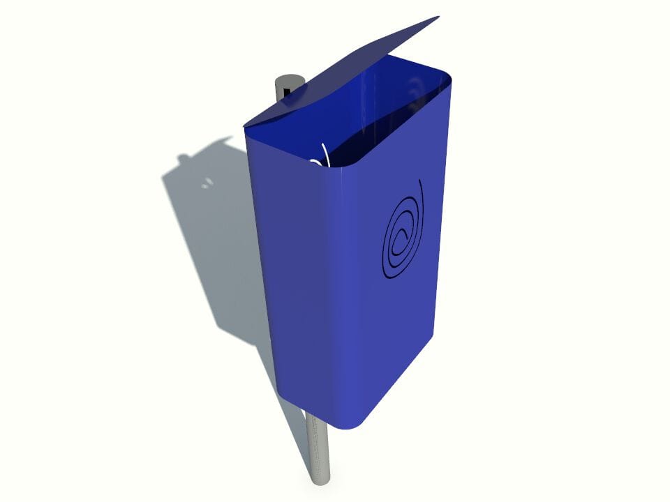 Металлическая стойка для мусора с крышкой для наружного использования CITYSì IMPRONTA ARCH-00140466 - Вид №9