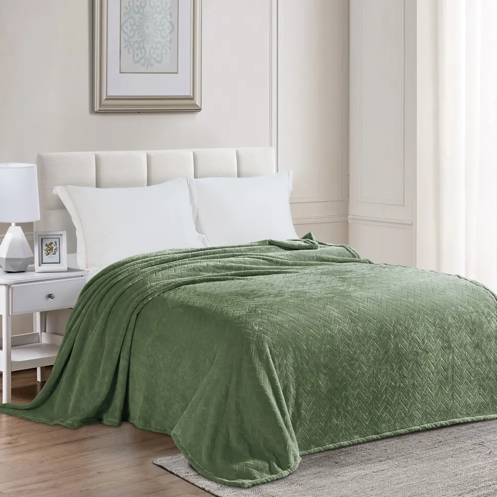 Плед Kazan 140x200 см велсофт цвет зеленый СТОЛИЦА ТЕКСТИЛЯ STLM-2079392 - Вид №3