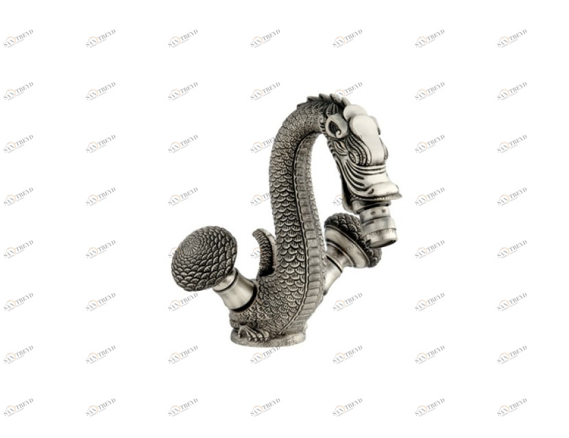 059425.A00.71 Смеситель для биде на одно отверстие Античное серебро Mestre Dragon