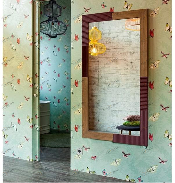 Devina Nais Прямоугольное настенное зеркало из массива дерева Zero.16 sun-id-1430883