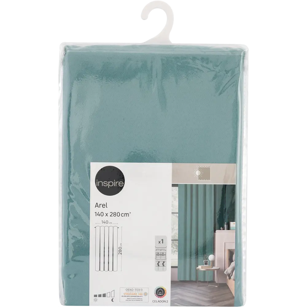 INSPIRE Arel - штора на ленте со скрытыми петлями в нежном зеленом оттенке 83716141 STLM-0043718 - Вид №7